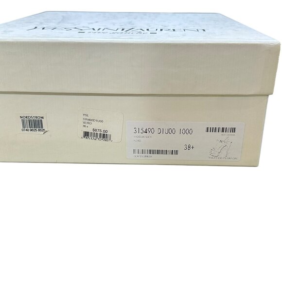 Yves Saint Laurent YSL Woodstock Nero Platform 4" Heel Black Sandals Size 38.5 - Picture 12 of 13